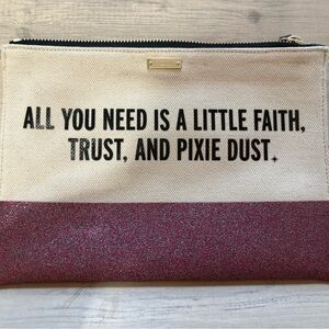 Kate Spade Cream and Black Canvas Pouch